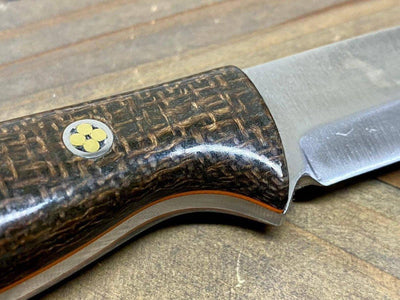 Bark River Gunny Scandi CPM 3V OD Green Burlap, Orange Liners, Mosaic Pins - NORTH RIVER OUTDOORS