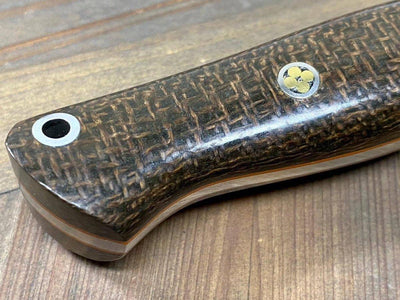 Bark River Gunny Scandi CPM 3V OD Green Burlap, Orange Liners, Mosaic Pins - NORTH RIVER OUTDOORS
