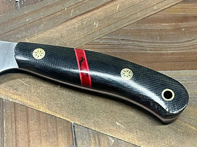 Bark River JX6 II MagnaCut Fixed Knife Black Micarta Bloody Spacer Black Liners Mosaic Pins (USA) - NORTH RIVER OUTDOORS