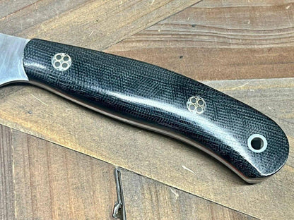 Bark River JX6 II MagnaCut Fixed Knife Black Micarta Red Liners Mosaic Pins (USA) - NORTH RIVER OUTDOORS