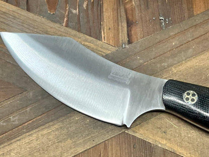 Bark River JX6 II MagnaCut Fixed Knife Black Micarta Red Liners Mosaic Pins (USA) - NORTH RIVER OUTDOORS