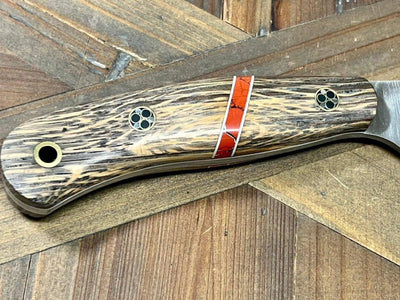 Bark River JX6 II MagnaCut Fixed Knife Bog Oak Bone Spacer White Liners Mosaic Pins (USA) - NORTH RIVER OUTDOORS