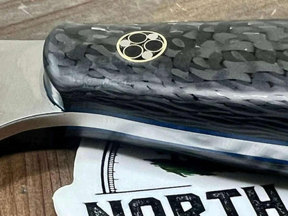 Bark River JX6 II MagnaCut Fixed Knife Carbon Fiber Blue Liners Mosaic Pins (USA) - NORTH RIVER OUTDOORS