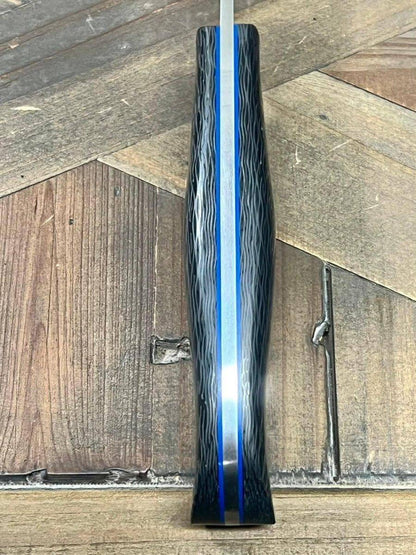 Bark River JX6 II MagnaCut Fixed Knife Carbon Fiber Blue Liners Mosaic Pins (USA) - NORTH RIVER OUTDOORS