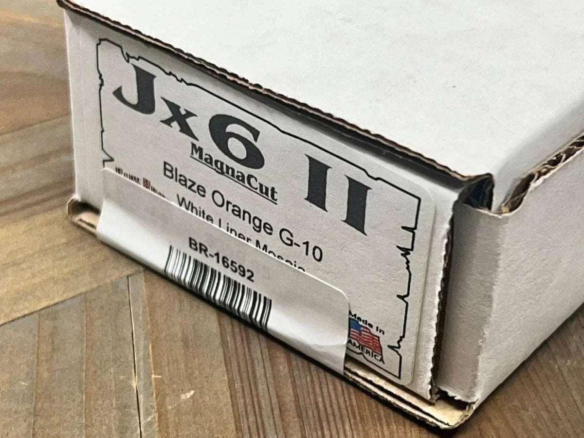Bark River JX6 II MagnaCut Fixed Knife Orange G10 White Liners Mosaic Pins (USA) - NORTH RIVER OUTDOORS