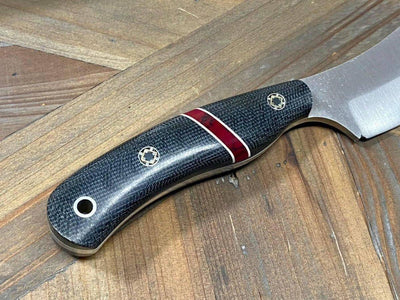 Bark River JX6 MagnaCut Black Canvas Micarta Bloody Basin Spacer Mosaic Pins (USA) - NORTH RIVER OUTDOORS