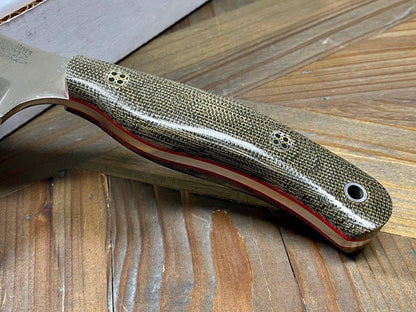 Bark River JX6 MagnaCut Green Canvas Micarta Red Liners Mosaic Pins (USA) - NORTH RIVER OUTDOORS