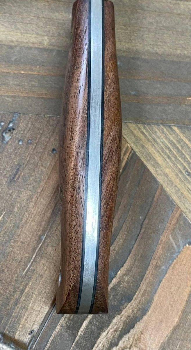 Bark River JX6 MagnaCut Walnut Burl Black Liners Mosaic Pins (USA) - NORTH RIVER OUTDOORS