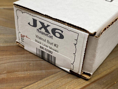 Bark River JX6 MagnaCut Walnut Burl Black Liners Mosaic Pins (USA) - NORTH RIVER OUTDOORS