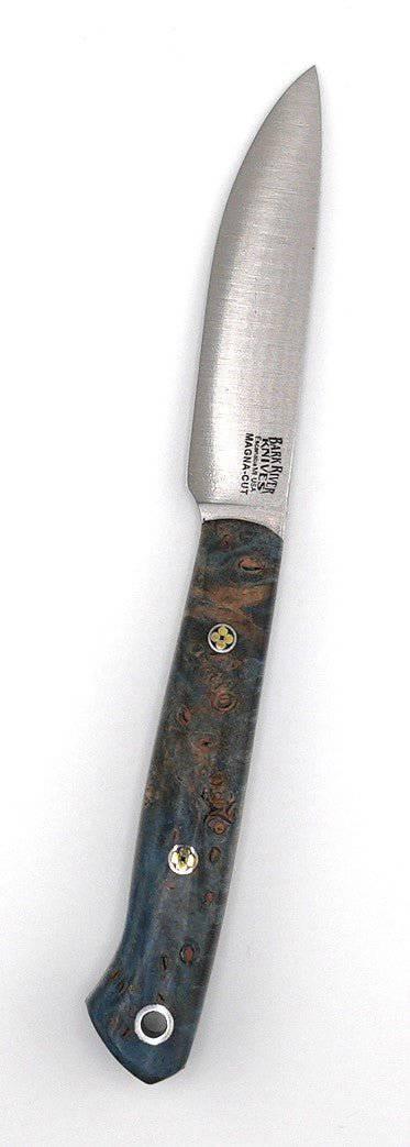 Bark River Little Creek II Field Knife MagnaCut Blue & Tan Maple Burl Handles (USA) - NORTH RIVER OUTDOORS