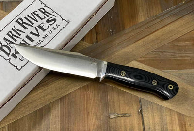 Bark River Matterhorn Fixed Blade CPM-S45VN Black Linen Micarta Mosaic Pins - NORTH RIVER OUTDOORS