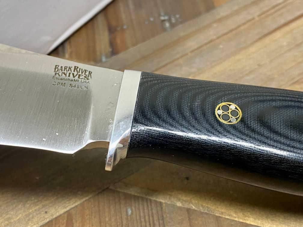 Bark River Matterhorn Fixed Blade CPM-S45VN Black Linen Micarta Mosaic Pins - NORTH RIVER OUTDOORS