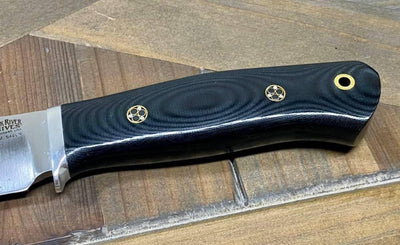 Bark River Matterhorn Fixed Blade CPM-S45VN Black Linen Micarta Mosaic Pins - NORTH RIVER OUTDOORS
