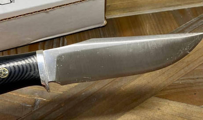 Bark River Matterhorn Fixed Blade CPM-S45VN Black Linen Micarta Mosaic Pins - NORTH RIVER OUTDOORS