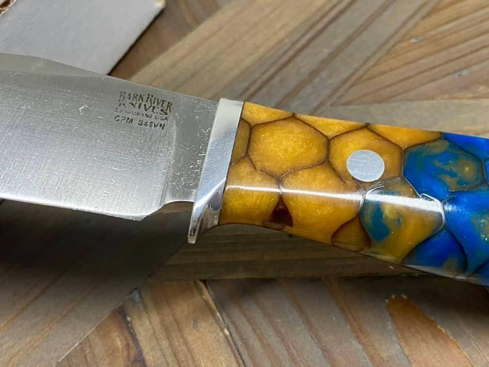 Bark River Matterhorn Fixed Blade Knife CPM-S45VN Amber Sea Dragon Scale - NORTH RIVER OUTDOORS