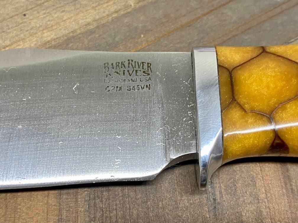 Bark River Matterhorn Fixed Blade Knife CPM-S45VN Amber Sea Dragon Scale - NORTH RIVER OUTDOORS