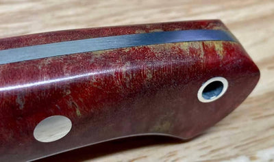 Bark River Mini-Aurora CPM 3V Knife Red & Natural #3 Elder Burl (USA) - NORTH RIVER OUTDOORS
