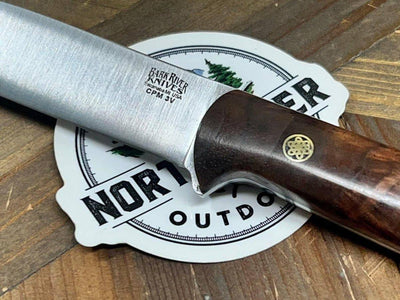 Bark River Mini Kephart Knife 3V Walnut Burl Black Liner Mosaic Pins (USA) - NORTH RIVER OUTDOORS