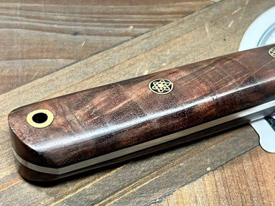 Bark River Mini Kephart Knife 3V Walnut Burl Black Liner Mosaic Pins (USA) - NORTH RIVER OUTDOORS