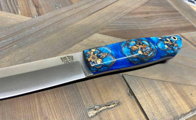 Bark River Puukko 3V Knife Blue Sprucecone - Blue Liners (USA) - NORTH RIVER OUTDOORS