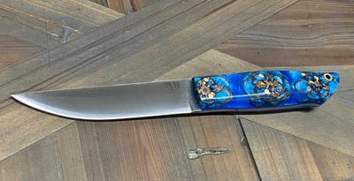 Bark River Puukko 3V Knife Blue Sprucecone - Blue Liners (USA) - NORTH RIVER OUTDOORS