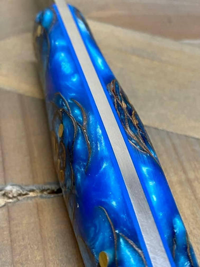 Bark River Puukko 3V Knife Blue Sprucecone - Blue Liners (USA) - NORTH RIVER OUTDOORS