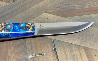 Bark River Puukko 3V Knife Blue Sprucecone - Blue Liners (USA) - NORTH RIVER OUTDOORS