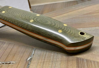 Bark River Puukko 3V Knife Green Linen Micarta - Orange Liners (USA) - NORTH RIVER OUTDOORS