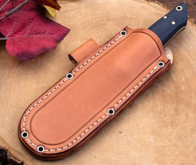Bark River Puukko 3V Knife Green Linen Micarta - Orange Liners (USA) - NORTH RIVER OUTDOORS