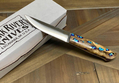 Bark River Puukko 3V Knife Purple Cholla Cactus with Turquoise (USA) - NORTH RIVER OUTDOORS