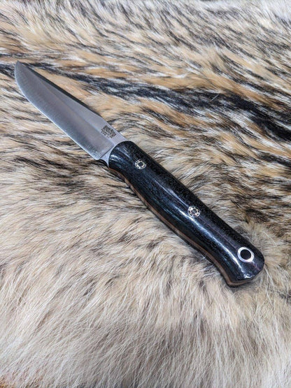 Bark River Ultra Lite Field Knife CPM 3V Black Burlap Orange Liners Mosaic Pins (USA) - NORTH RIVER OUTDOORS