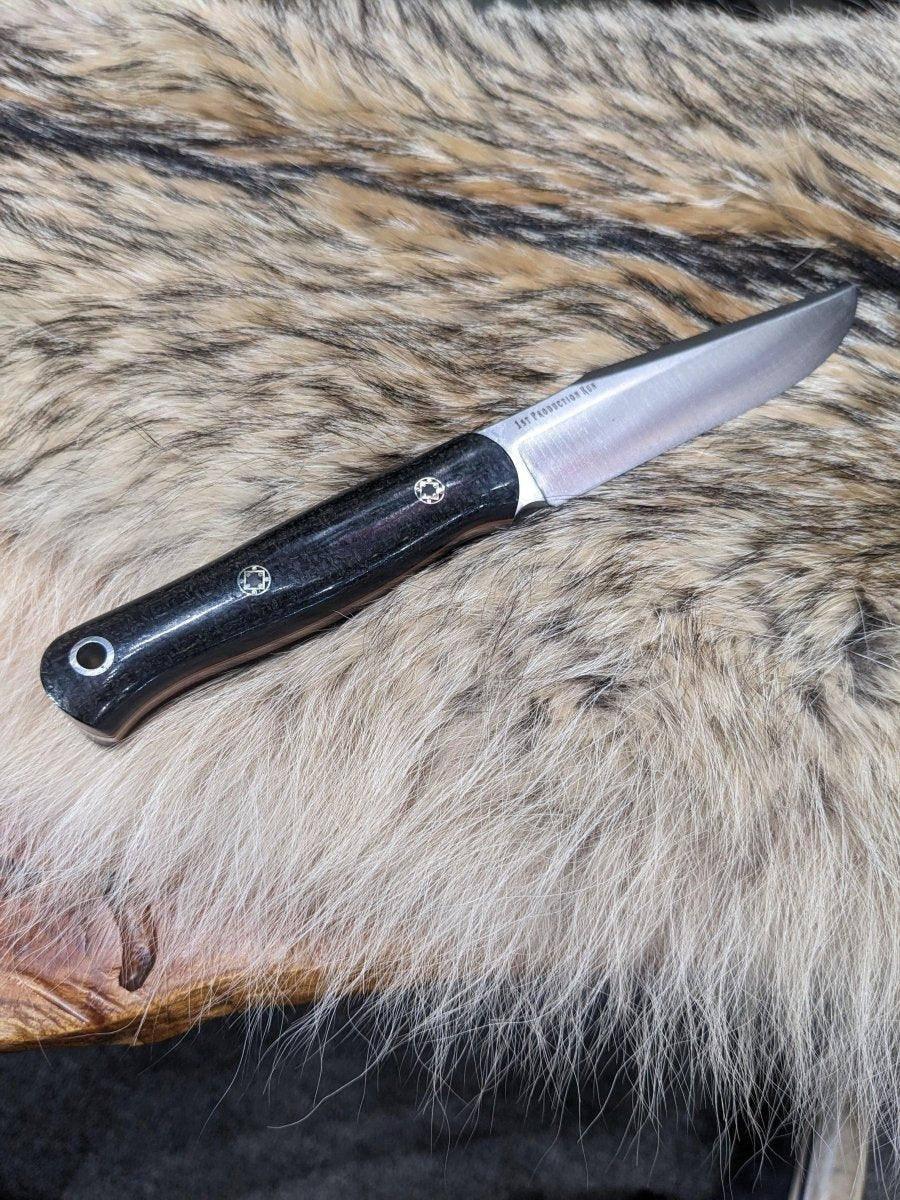 Bark River Ultra Lite Field Knife CPM 3V Black Burlap Orange Liners Mosaic Pins (USA) - NORTH RIVER OUTDOORS