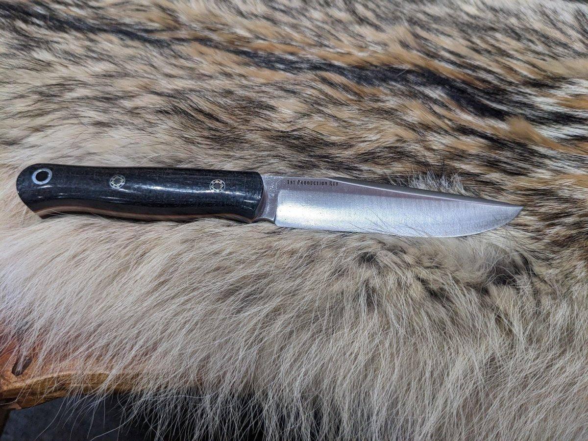 Bark River Ultra Lite Field Knife CPM 3V Black Burlap Orange Liners Mosaic Pins (USA) - NORTH RIVER OUTDOORS