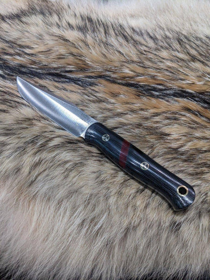 Bark River Ultra Lite Field Knife CPM 3V Black Canvas Micarta Bloody Basin Spacer White Liners Mosaic Pins (USA) - NORTH RIVER OUTDOORS