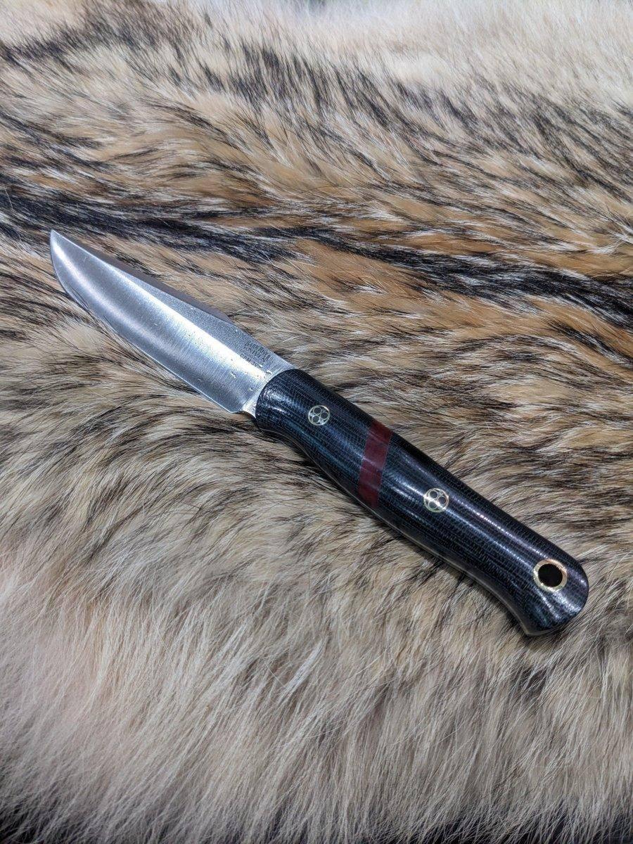 Bark River Ultra Lite Field Knife CPM 3V Black Canvas Micarta Bloody Basin Spacer White Liners Mosaic Pins (USA) - NORTH RIVER OUTDOORS