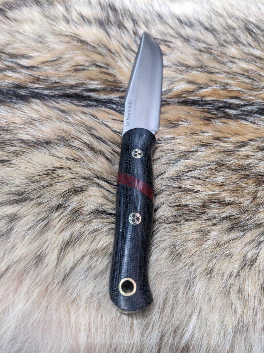 Bark River Ultra Lite Field Knife CPM 3V Black Canvas Micarta Bloody Basin Spacer White Liners Mosaic Pins (USA) - NORTH RIVER OUTDOORS