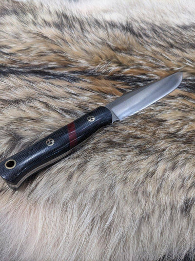 Bark River Ultra Lite Field Knife CPM 3V Black Canvas Micarta Bloody Basin Spacer White Liners Mosaic Pins (USA) - NORTH RIVER OUTDOORS