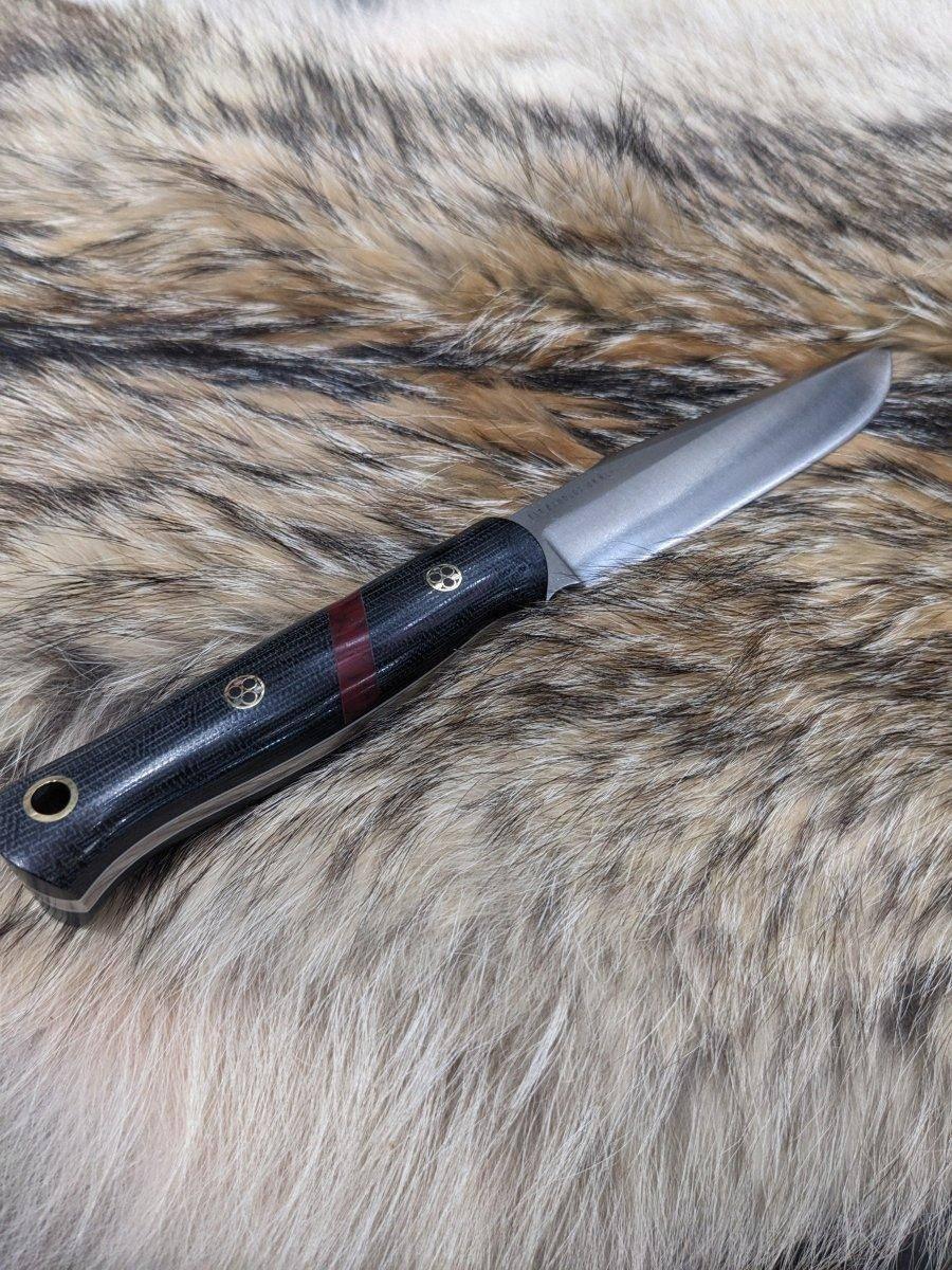 Bark River Ultra Lite Field Knife CPM 3V Black Canvas Micarta Bloody Basin Spacer White Liners Mosaic Pins (USA) - NORTH RIVER OUTDOORS