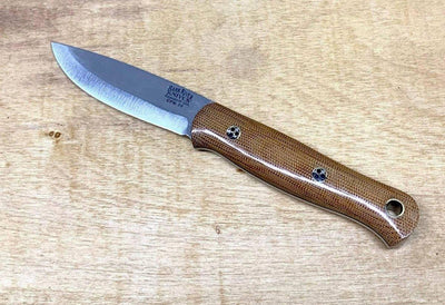 Bark River Ultralite Bushcrafter CPM 3V Natural Micarta - Black Liners - Mosaic Pins - NORTH RIVER OUTDOORS