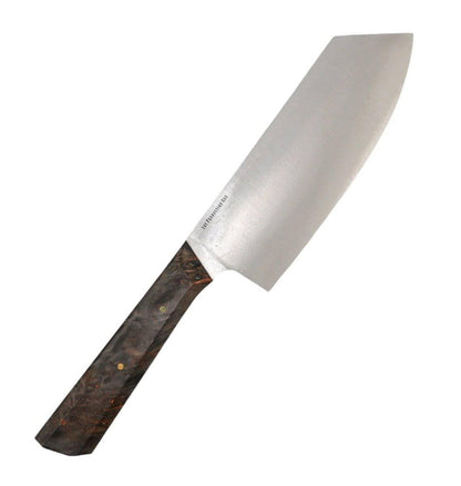 Bark River Wa Santoku Kitchen Knife MagnaCut Brown & Orange Maple Burl - NORTH RIVER OUTDOORS