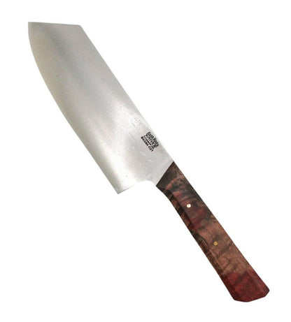 Bark River Wa Santoku Kitchen Knife MagnaCut Cherry & Salmon Maple Burl - NORTH RIVER OUTDOORS