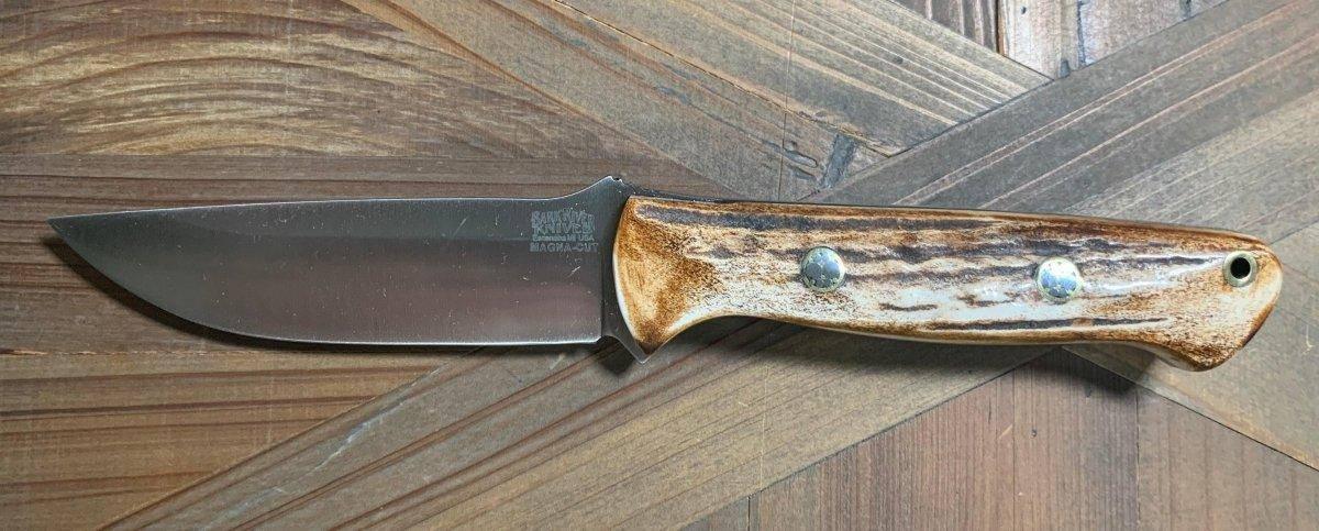 Bravo 1 LT MagnaCut Fixed Blade Elk Handles Black Liners Mosaic Pins (USA) - NORTH RIVER OUTDOORS