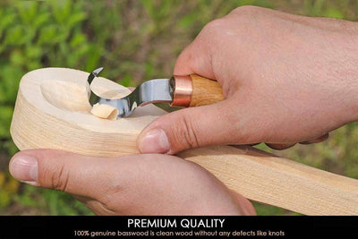 BeaverCraft Basswood Wood Carving Spoon Blank 10" x 2" x 1.4" Premium Wood - NORTH RIVER OUTDOORS