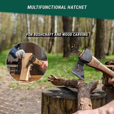 BeaverCraft Carving Axe Hand Forged Hatchet with Sheath for Bushcraft Camping Carving - NORTH RIVER OUTDOORS