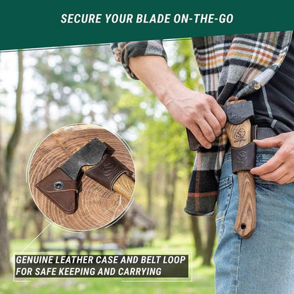 BeaverCraft Carving Axe Hand Forged Hatchet with Sheath for Bushcraft Camping Carving - NORTH RIVER OUTDOORS