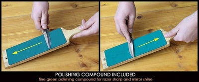 BeaverCraft Dual-Sided Leather Paddle Strop with P1 Polishing Compound - NORTH RIVER OUTDOORS