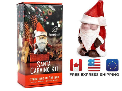 BeaverCraft Santa Carving Kit - Complete Starter Whittling Kit for Beginners, Adults, Teens, and Kids - NORTH RIVER OUTDOORS