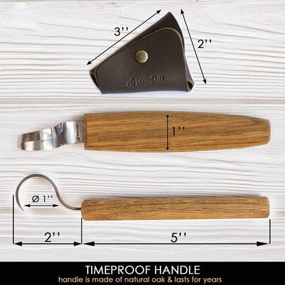 BeaverCraft SK1S OAK Hook Spoon Carving Knife with Leather Sheath - NORTH RIVER OUTDOORS