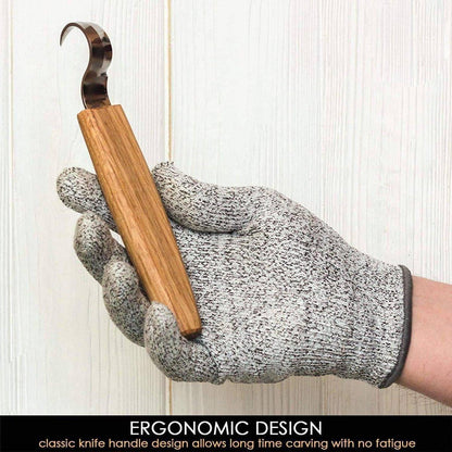 BeaverCraft SK1S OAK Hook Spoon Carving Knife with Leather Sheath - NORTH RIVER OUTDOORS