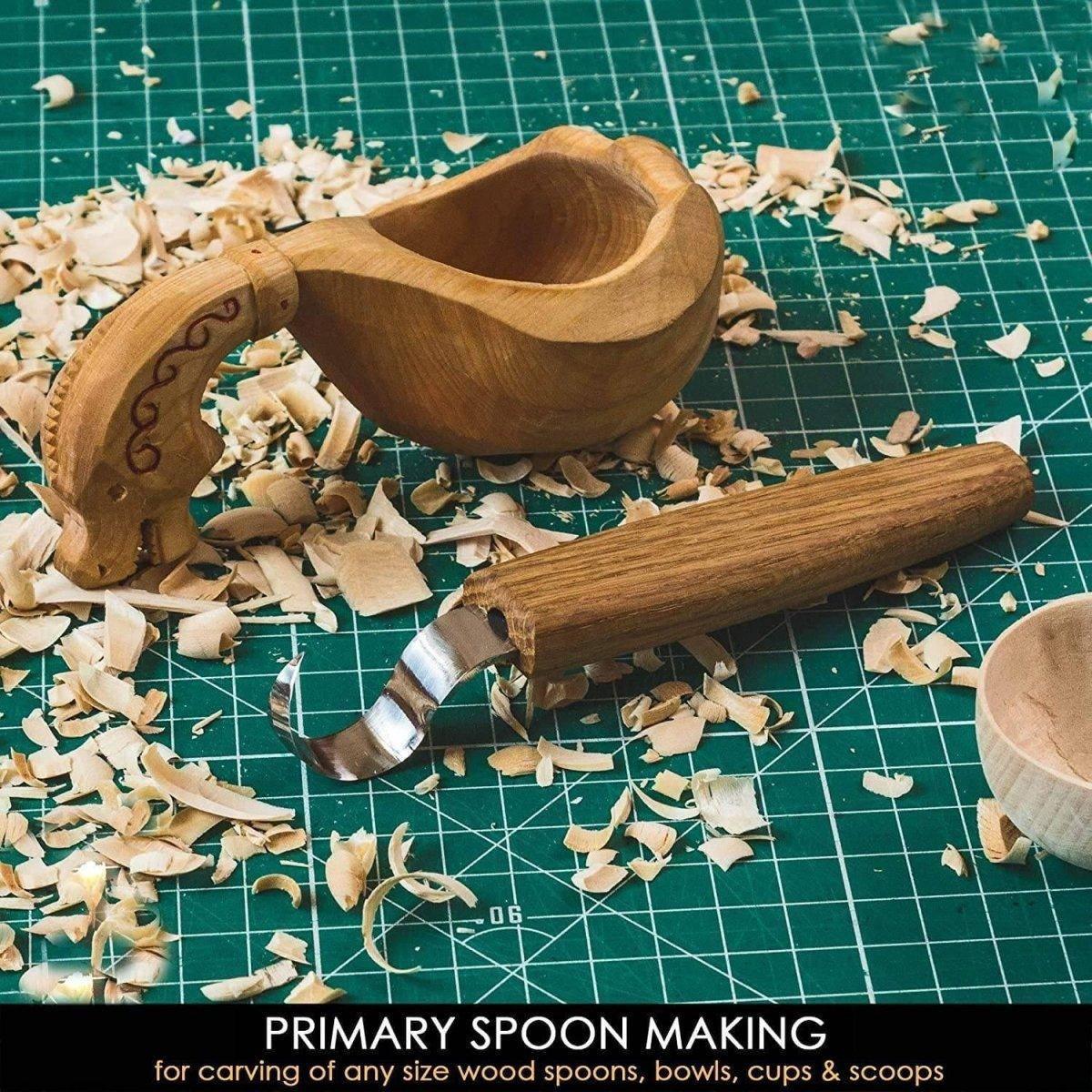 BeaverCraft SK1S OAK Hook Spoon Carving Knife with Leather Sheath - NORTH RIVER OUTDOORS